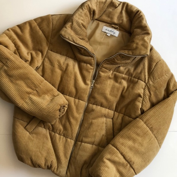 Coats | Tan Corduroy Puffer Coat 